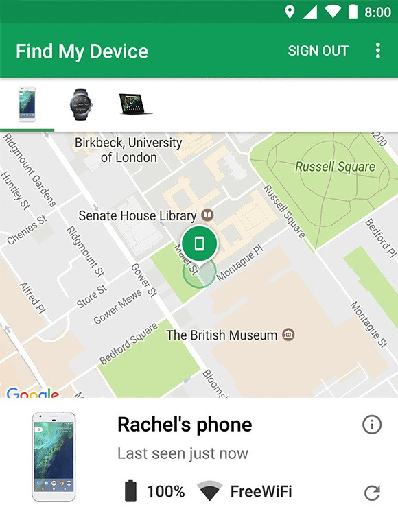 Find My Device on Android